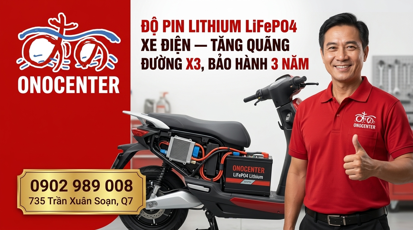 Dịch vụ độ pin lithium LiFePO4 xe máy điện uy tín tại ONOCENTER Quận 7