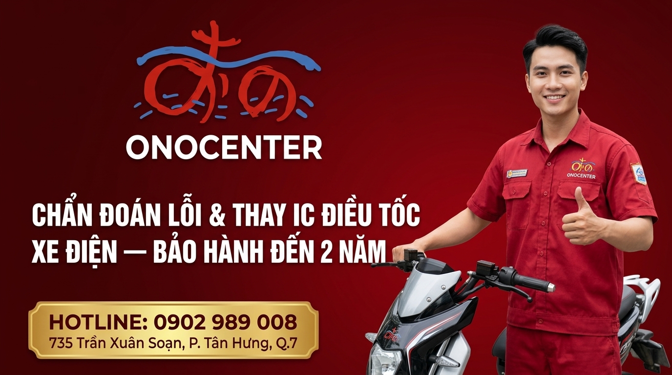 Banner kêu gọi đặt lịch chẩn đoán lỗi và sửa chữa IC điều tốc tại ONOCENTER Quận 7