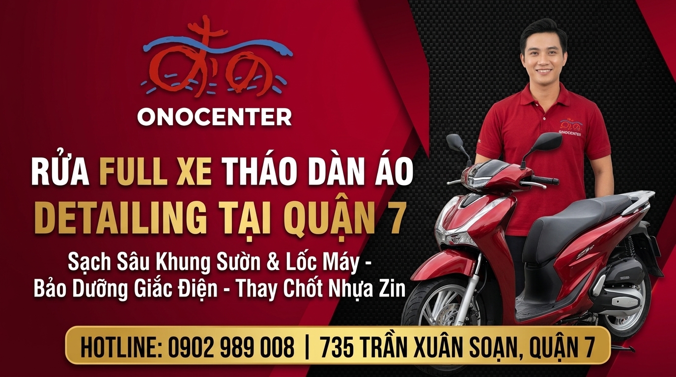 Banner đặt lịch rửa full xe tháo dàn áo detailing tại ONOCENTER Quận 7