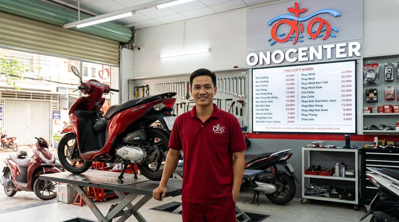 Bảng giá sửa xe máy niêm yết công khai tại trung tâm ONOCENTER Quận 7