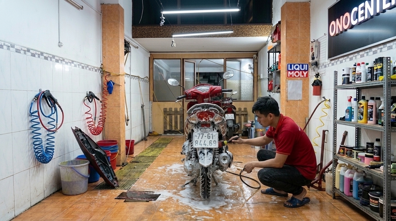 Rửa Xe Tháo Dàn Áo Quận 7 — Quy Trình 18 Bước | ONOCENTER