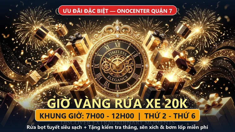 Khuyến mãi giờ vàng rửa xe 20k ONOCENTER